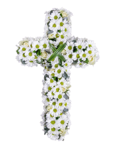 White Funeral Cross