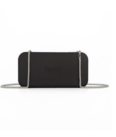 Wallet – Black – Silver Zip – Silver Chain