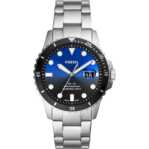 FOSSIL FB -01 SILVER STAINLESS STEEL SPORT