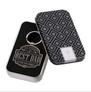 THE WORLD'S BEST DAD METAL KEY IN GIFT TIN
