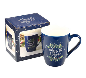 MERRY & BRIGHT CERAMIC CHRISTMAS MUG