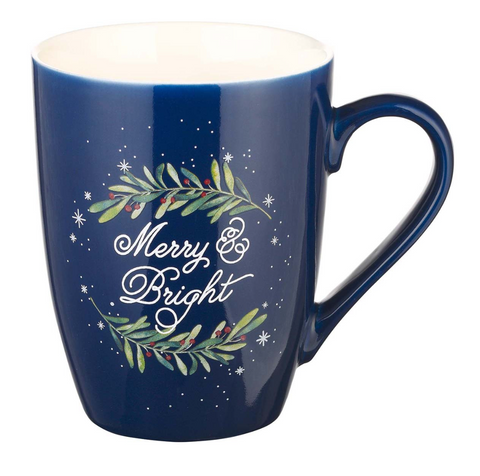 MERRY & BRIGHT CERAMIC CHRISTMAS MUG