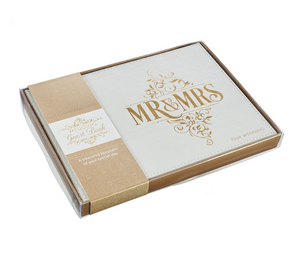 WHITE LACE MR. & MRS WEDDING GUEST BOOK