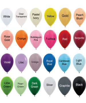 Individual Pearl/Metallic 12 inch latex balloons