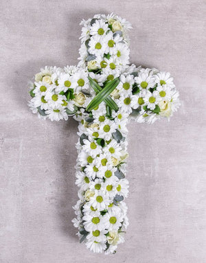 White Funeral Cross
