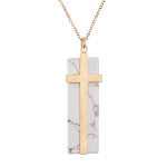 Cross On Marble Stone Necklace