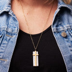 Cross On Marble Stone Necklace