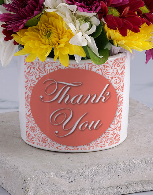 Thank you Spray in White Vase