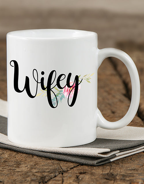 Personalised Wife and Hubby Couples Mug Set
